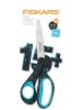 ÚJFiskars Tinédzser olló, 20 cm, balkezes - foltos pávakék