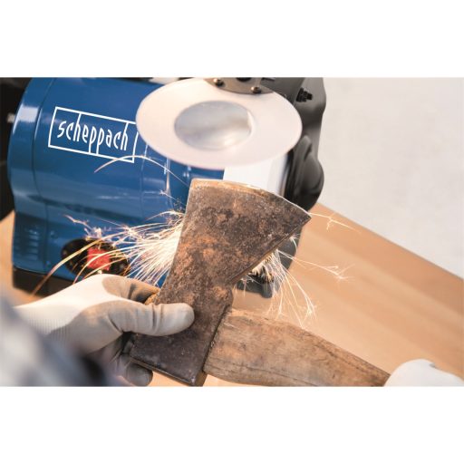 Scheppach BG 200 AL kettős köszörű fehér korongal