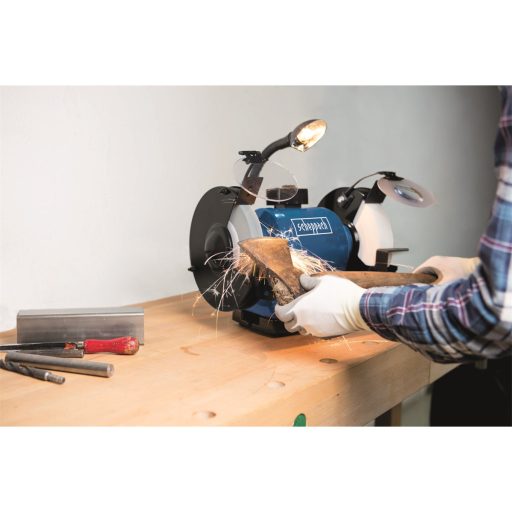 Scheppach BG 200 AL kettős köszörű fehér korongal