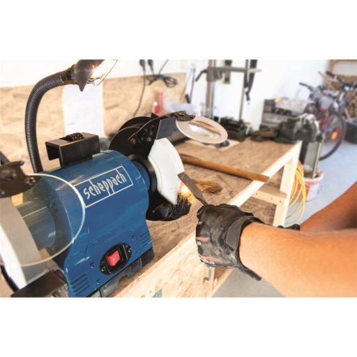 Scheppach BG 200 AL kettős köszörű fehér korongal