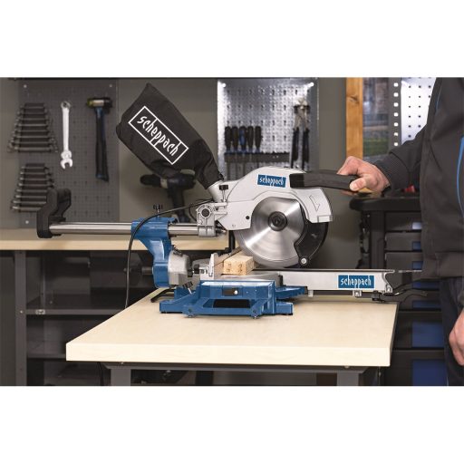 Scheppach HM 90 MP kétsebességes multifunkciós gérvágó fűrész húzófunkcióval, lézerrel