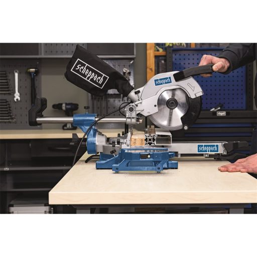 Scheppach HM 90 MP kétsebességes multifunkciós gérvágó fűrész húzófunkcióval, lézerrel