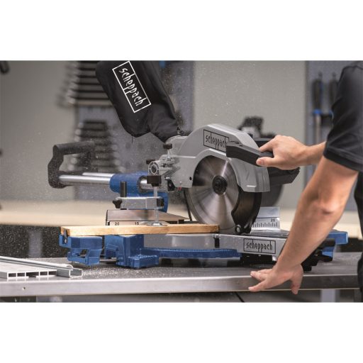 Scheppach HM 110 MP kétsebességes multifunkciós gérvágó fűrész húzófunkcióval, lézerrel