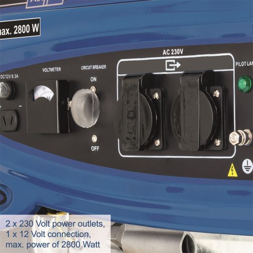 Scheppach SG 3200 vázszerkezetes generátor, áramfejlesztő, 2800 W, AVR szabályozással