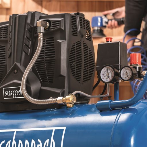 Scheppach HC 51 Si Csendes olajmentes kéthengeres kompresszor 50 literes, 8 bar