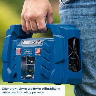   Scheppach AIR FORCE 5 - olajmentes táskakompresszor, 8 bar 12/230 V 