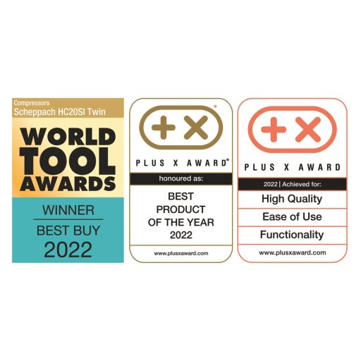 Scheppach HC 20 Si Twin Ultracsendes olajmentes kéthengeres kompresszor 20 literes