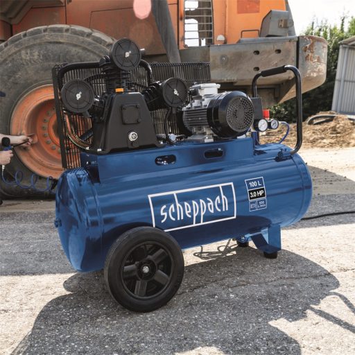 Scheppach HC 550 tc olajkenésű háromhengeres ékszíjas kompresszor 100 l