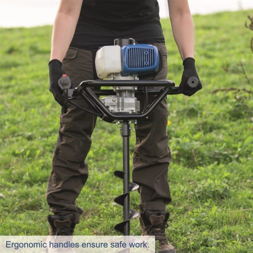 Scheppach EB 2000 benzinmotoros földfúró, 3 fúrószárral