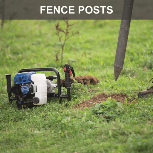 Scheppach EB 2000 benzinmotoros földfúró, 3 fúrószárral