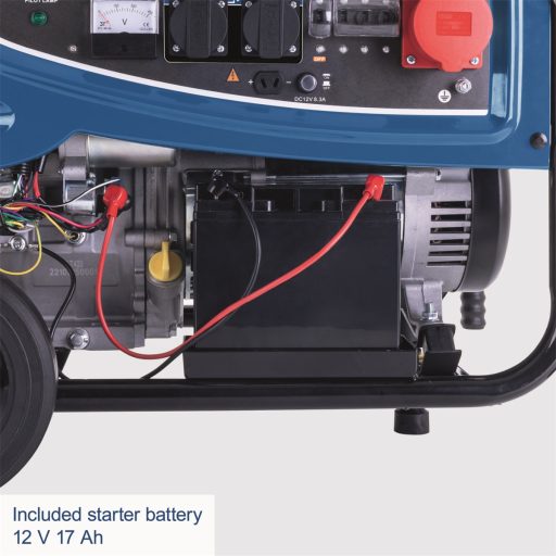 Scheppach SG 7300 vázszerkezetes áramfejlesztő, 5500 W, AVR szabályozással és elektromos indítással