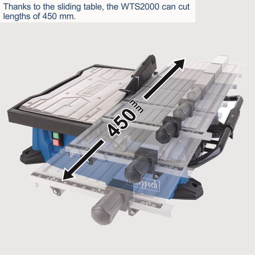 Scheppach WTS 2000 Csempe-és burkolatvágó tolóasztallal