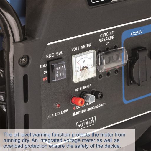 Scheppach SG 7100x keretes áramfejlesztő 5500 W AVR szabályozással és elektromos indítással