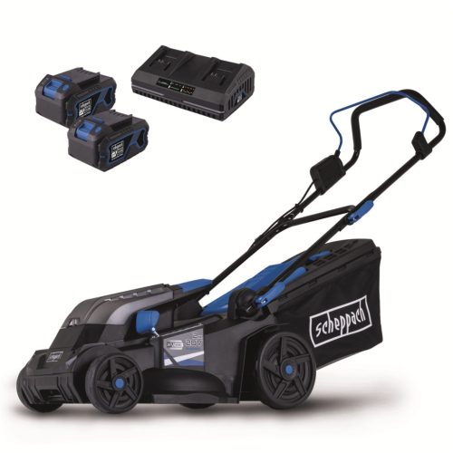 Scheppach BC-MP380-X-SET XL2 akkus fűnyíró indukciós motorral 4 az 1-ben 2x20V, IXES 20V (2 db akkuval és töltővel)