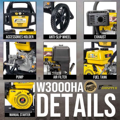 Waspper W3000HA benzines magasnyomású mosó 3,88 kW / 207 bar / 8,5 l/perc