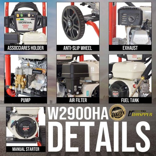 Waspper W2900HA benzines magasnyomású mosó 3,58 kW / 213 bar / 8,5 l/perc