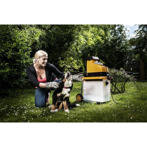 Riwall PRO RES 3044 B elektromos ágaprító 3000 W motorral, átlátszó gyűjtőedénnyel