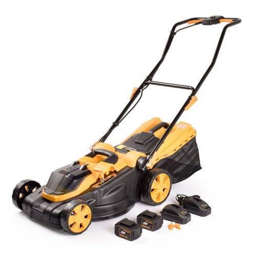 Riwall PRO RALM 3820 set - akkumulátoros fűnyíró 20V s szénkefe nélküli motorral (2 db 4Ah akkuval és töltővel) 