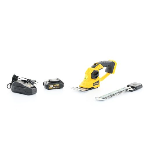 Riwall PRO RASH 2020 SET akkumulátoros fű és sövényvágó olló 20 V-os (2Ah akkuval és töltővel)