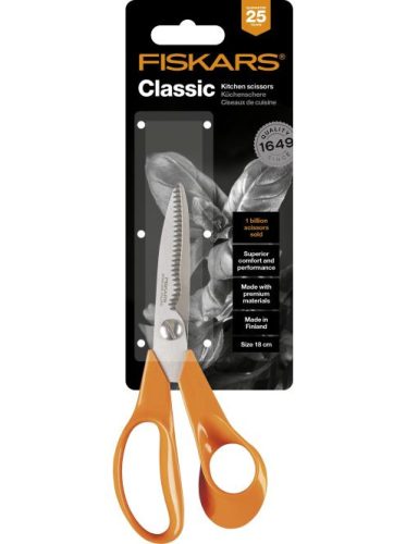 Fiskars Classic konyhai olló, 18 cm - 25 év garanciával (1000819)