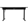 The G-Lab Gamer Asztal - K DESK PLATINIUM (140x75cm, fém, pohár, fejhallgatótartó, fekete, motoros magasság áll., RGB)