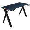 The G-Lab Gamer Asztal - K-DESK SULFUR (120x60cm, fém, pohártartó, fejhallgatótartó, fekete, RGB LED)