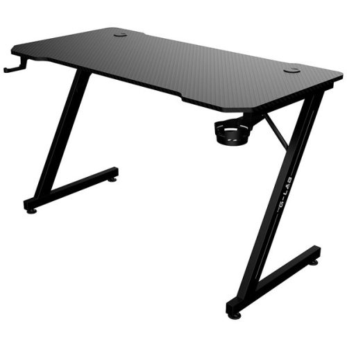 The G-Lab Gamer Asztal - K-DESK YTTRIUM (120x60cm, fém, pohártartó, fejhallgatótartó, fekete)