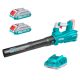 TOTAL Akkus lombfúvó 18500rpm/20V/2.0Ah-7.5Ah/P20S/ INDUSTRIAL (SET Akkumulátor 2x2Ah, Charger, Töltő) (TABLI204282) 