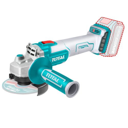 TOTAL Akkus sarokcsiszoló 115mm/8500rpm/P20S/ INDUSTRIAL (Nincs akkumulátor) (TAGLI201158)