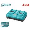 TOTAL P20S 2 portos lítium-ion akkumulátor töltő 4A / INDUSTRIAL (TCLI2034E)