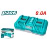 TOTAL 2 portos lítium-ion akkumulátor töltő 8A / P20S / INDUSTRIAL (TFCLI2082)