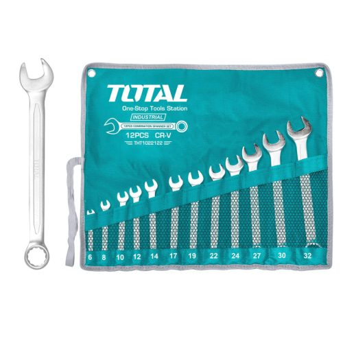 TOTAL 12 db csillag-villáskulcs készlet 22122, 6/8/10/12/14/17/19/22/24/27/30/32 / INDUSTRIAL (THT1022122)