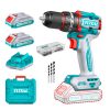 TOTAL Kompakt kefe nélküli fúrógép 2000prm/66Nm/P20S/ INDUSTRIAL (SET Akkumulátor 2x2Ah, Charger, Töltő, Koffer) (TIDLI20668E)