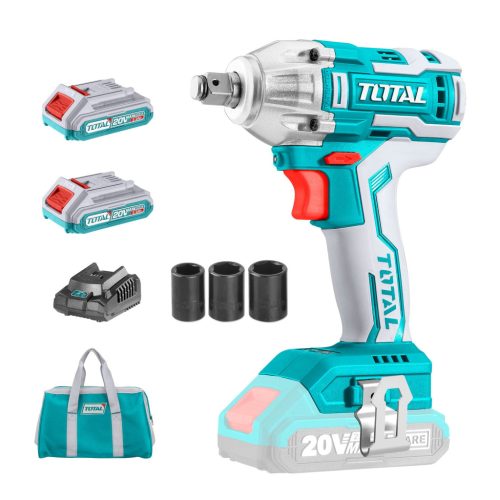 TOTAL Akkus ütvecsavarozó 300Nm/1/2″ / INDUSTRIAL (SET Akkumulátor 2x2Ah, Charger, Töltő, Táska) (TIWLI2001)