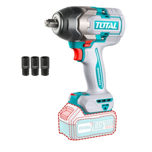 TOTAL Li-ion akkus ütvecsavarozó 850 Nm/1/2″, INDUSTRIAL (Nincs akkumulátor) (TIWLI20851)