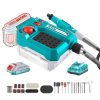 TOTAL Akkus csiszológép 20V/33000rpm/P20S (SET Akkumulátor 1x2Ah, Charger, Töltő) (TMGLI20011)