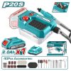 TOTAL Akkus csiszológép 20V/33000rpm/P20S (SET Akkumulátor 1x2Ah, Charger, Töltő) (TMGLI20011)