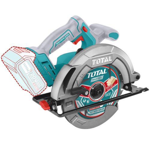 TOTAL Akkus körfűrész 4800rpm/185 mm/P20S / INDUSTRIAL (Nincs akkumulátor) (TSLI1851)
