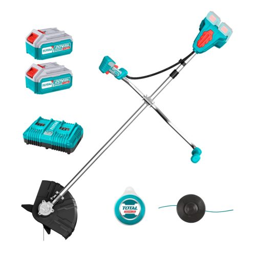 TOTAL Akkus szegélynyíró és bozótvágó 330mm/20V/2.0Ah-7.5Ah/P20S /INDUSTRIAL (SET Akkumulátor 2x4Ah, Charger, Töltő) (TSTLI202521)